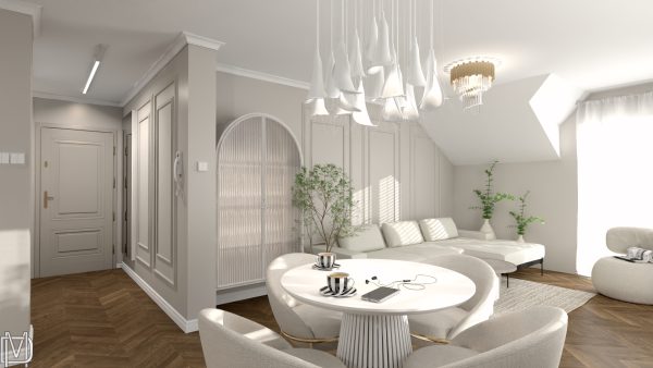 Projekt mieszkania sztukateria