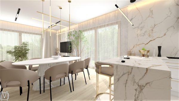 Projekt nowoczesny części dziennej maniadekorowania